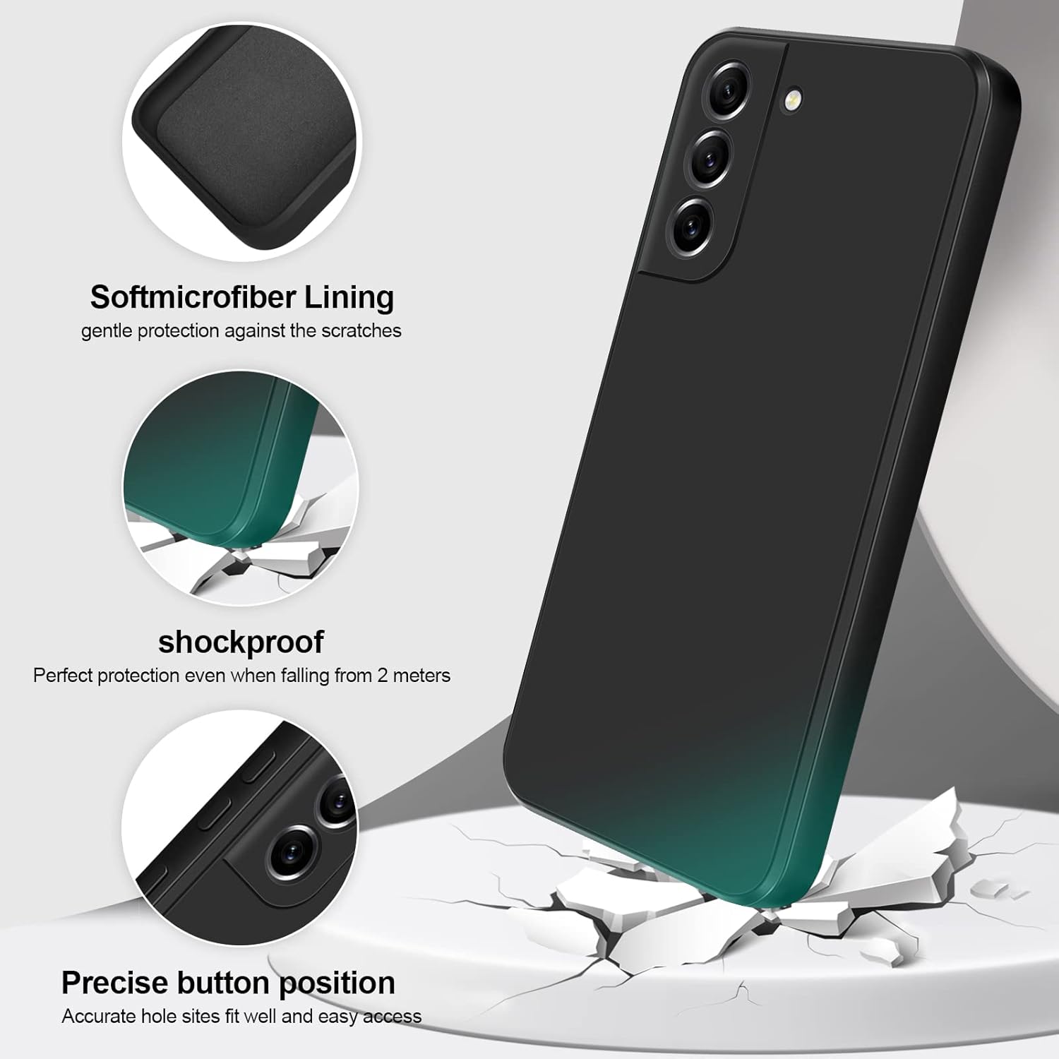 Husa telefon compatibila cu Samsung Galaxy S21 FE, Soft Silicone Premium, Anti-Soc, Protectie camera, Microfibra interior ( catifea ), Margini Ridicate pentru Protectia Ecranului, Negru