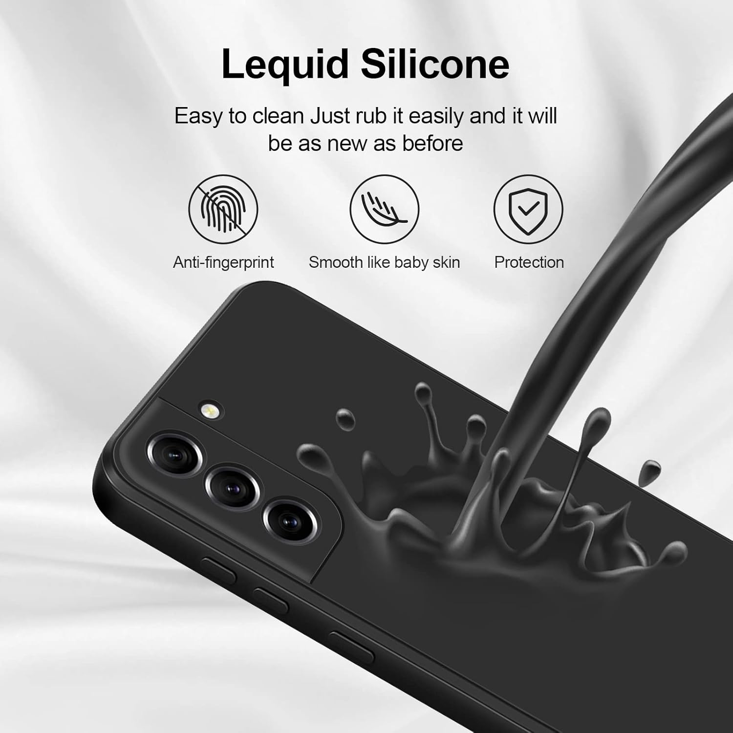 Husa telefon compatibila cu Samsung Galaxy S21 FE, Soft Silicone Premium, Anti-Soc, Protectie camera, Microfibra interior ( catifea ), Margini Ridicate pentru Protectia Ecranului, Negru