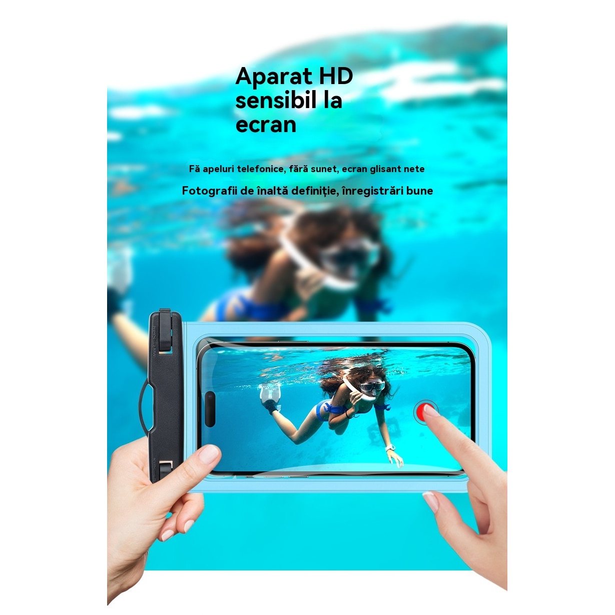 Husa telefon impermeabila, 6.7 inch, utilizare subacvatica, compatibila cu toate dispozitivele, neagra