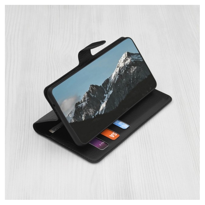 Husa Upzz® Leather Folio Compatibila cu Honor Magic 8 Lite, Magnet, Suport Card - Black