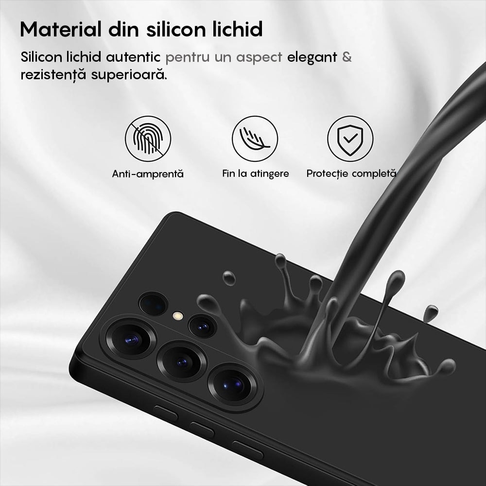 Husa CASEY STUDIOS compatibila cu Samsung Galaxy S25 Ultra, Soft Silicone Premium, Microfibra in Interior, pentru Incarcare Wireless, Margini Ridicate pentru Protectia Ecranului si a Camerelor
