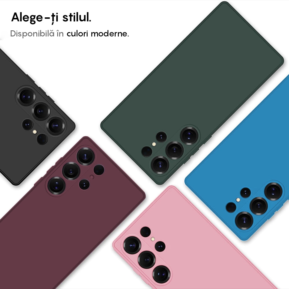 Husa CASEY STUDIOS compatibila cu Samsung Galaxy S25 Ultra, Soft Silicone Premium, Microfibra in Interior, pentru Incarcare Wireless, Margini Ridicate pentru Protectia Ecranului si a Camerelor