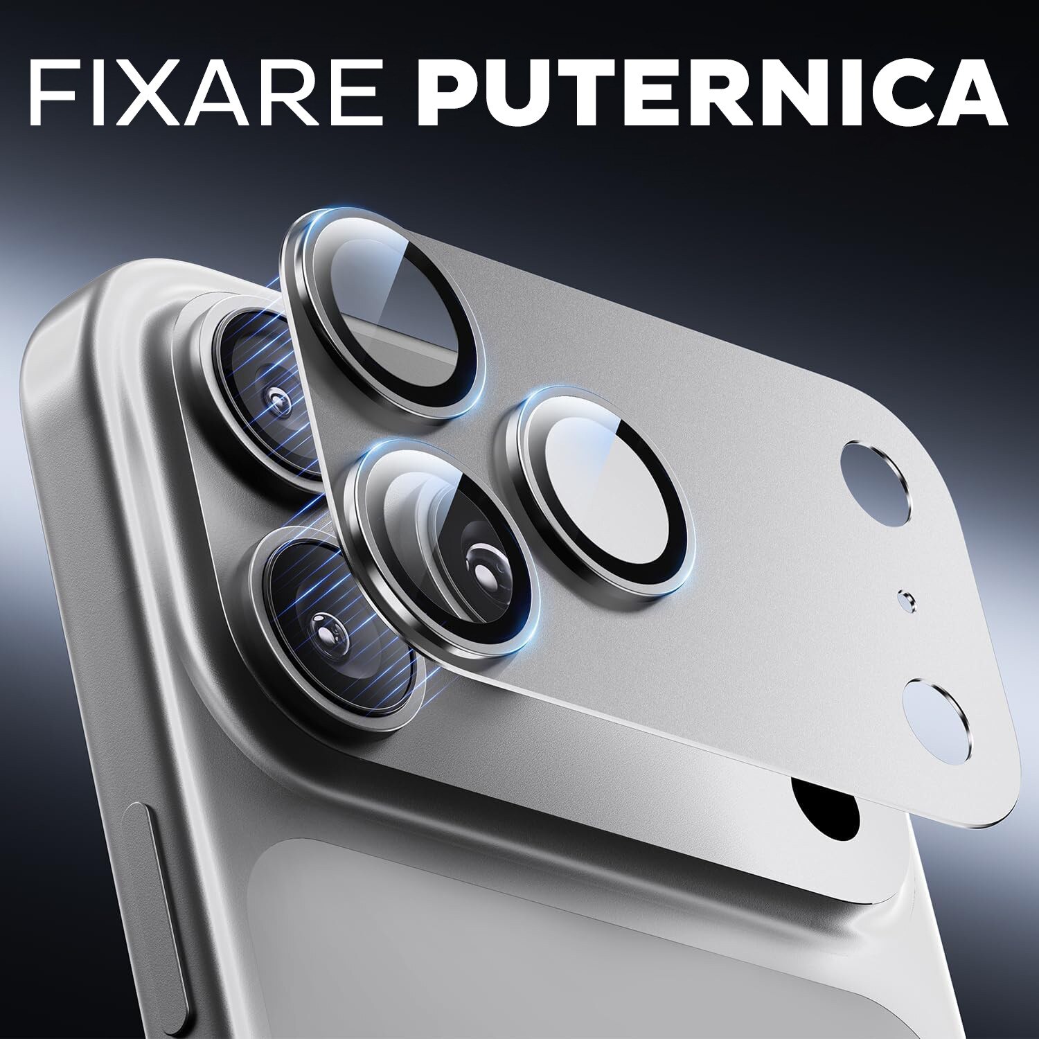 Folie Camera din sticla pentru iPhone 17 Pro Max, Full Cover, Protectie Completa, Daden, Ultra Rezistenta, Calitate Premium, Silver
