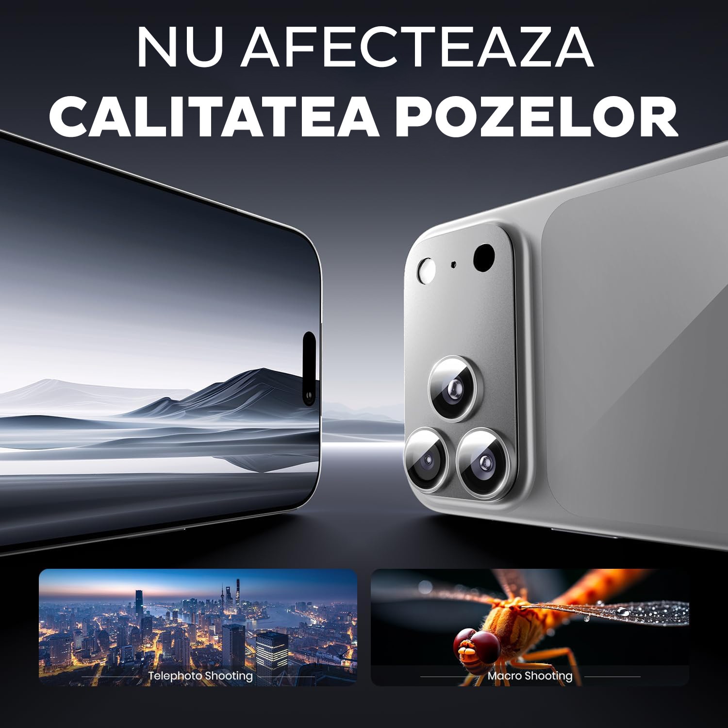 Folie Camera din sticla pentru iPhone 17 Pro Max, Full Cover, Protectie Completa, Daden, Ultra Rezistenta, Calitate Premium, Silver