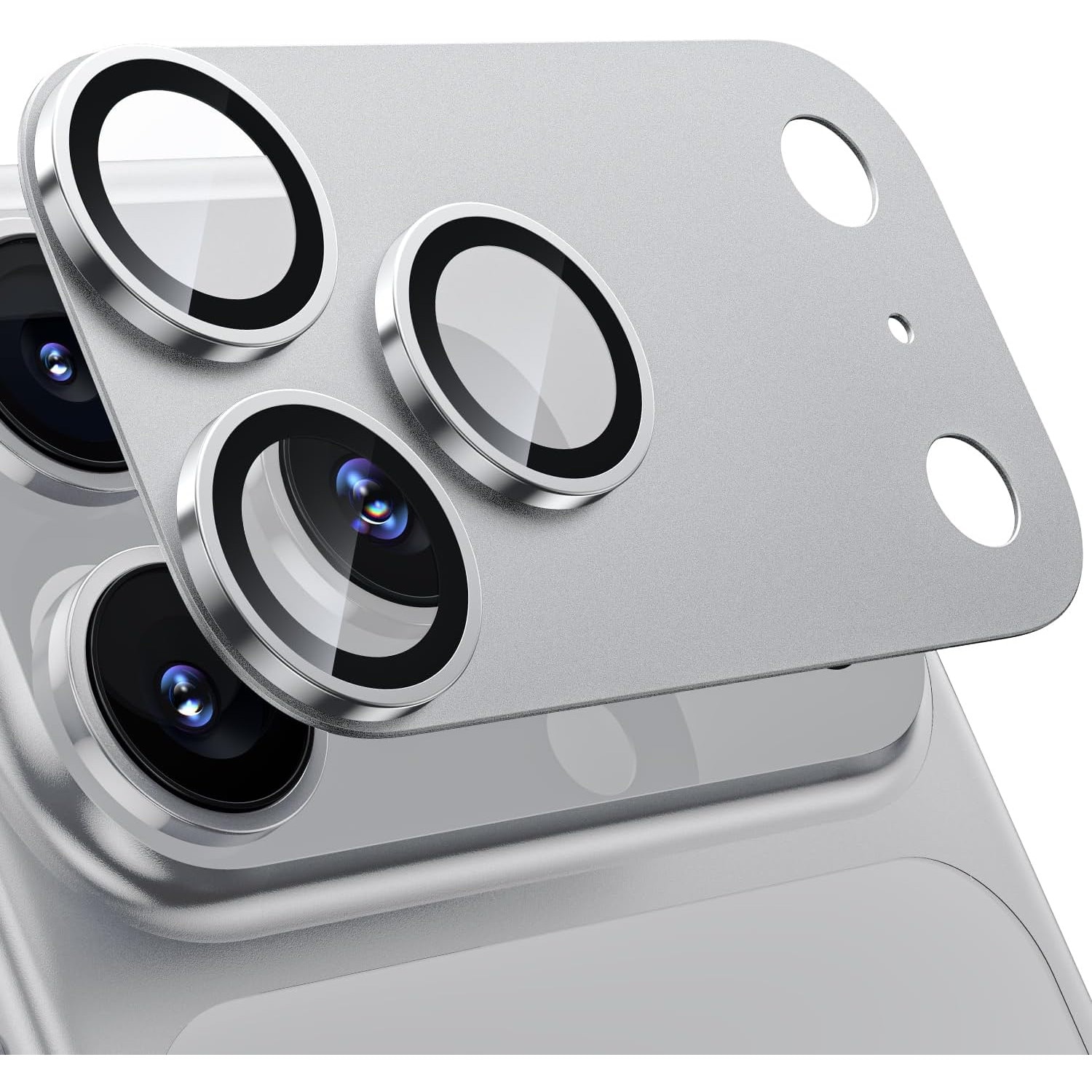 Folie Camera din sticla pentru iPhone 17 Pro Max, Full Cover, Protectie Completa, Daden, Ultra Rezistenta, Calitate Premium, Silver
