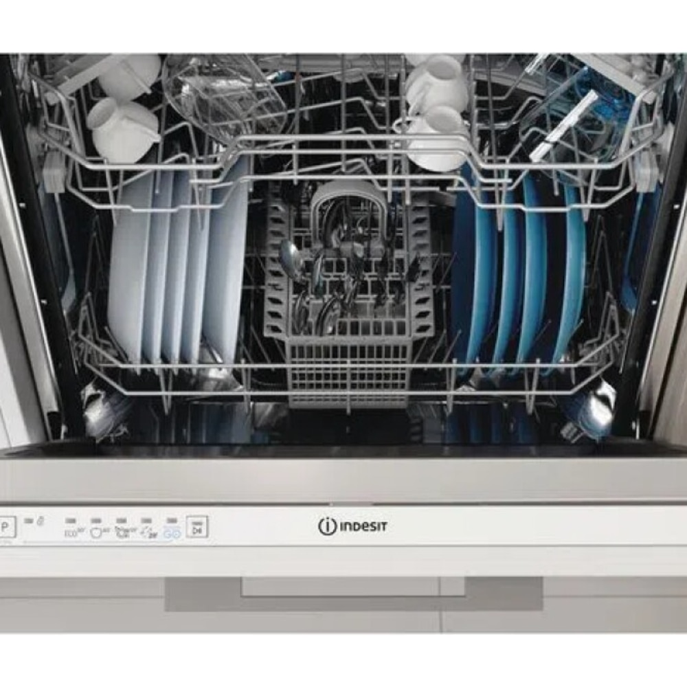 Masina de spalat vase incorporabila Indesit D2I HL326, Push&Go, Fast&Clean, 5 programe, 14 seturi vase, 60 cm, Clasa E