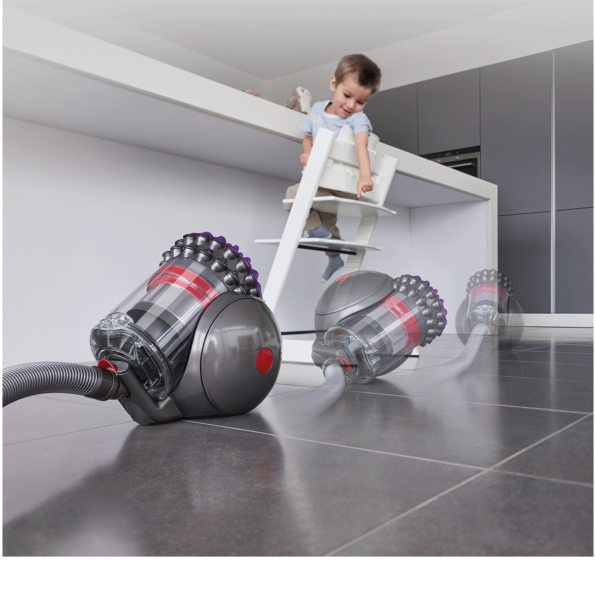 Aspirator fara sac Dyson Big Ball Parquet 2 228566-01, 600 W, tehnologie 2-Tier Radial Root Cyclone™, tehnologie Big Ball™, 35 de cicloni, 4 accesorii, gri