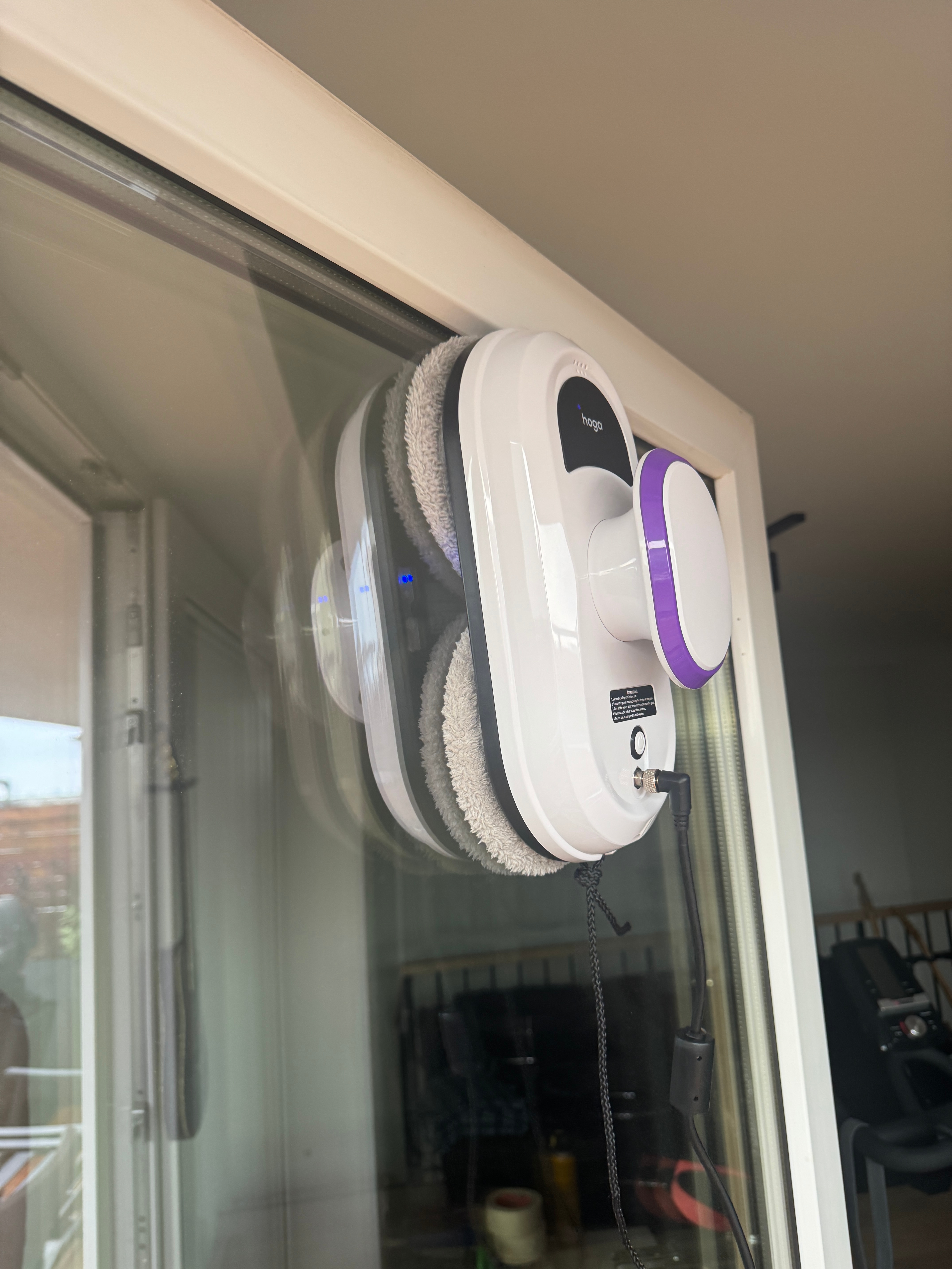 Robot de curățare a geamurilor HOGA W10 avansat, cu frânghie de siguranță, telecomandă și 10 lavete de curățare