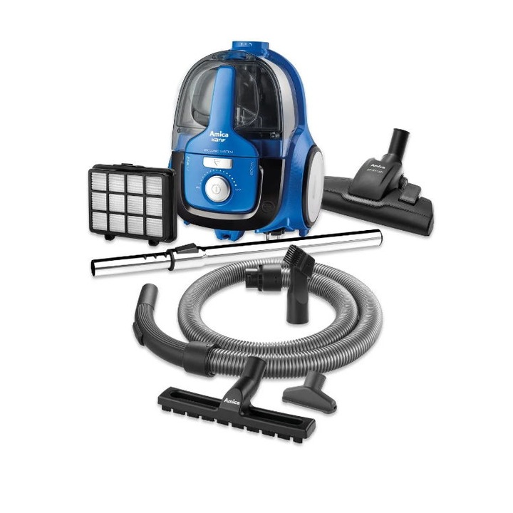 Aspirator fara sac Amica Karif VI2041, 800 W, 1.5 l, Albastru
