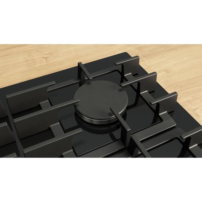 Plita gaz Bosch Series 6, 4 arzatoare, 52x59x4.5cm, neagra