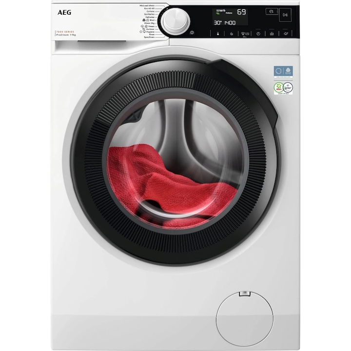 Masina de spalat rufe AEG LFR73944FE SERIA7000 Ecoline, 9 kg, 1400 rpm, Clasa A , ProSense + ProSteam, motor Inverter,, MixLoad 69', 20' 3Kg, Abur, Outdoor, Igienizare, Time Save, Finnish In, Plus Steam, Adancime totala 60 cm, alb
