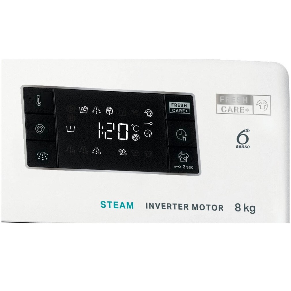 Masina de spalat rufe Whirlpool FreshCare+ FFB 8458 BV EE, 8 kg, 1400 rpm, Clasa B, Steam Refresh, Tehnologia al-6lea Simt, Motor Inverter, Alb/Negru
