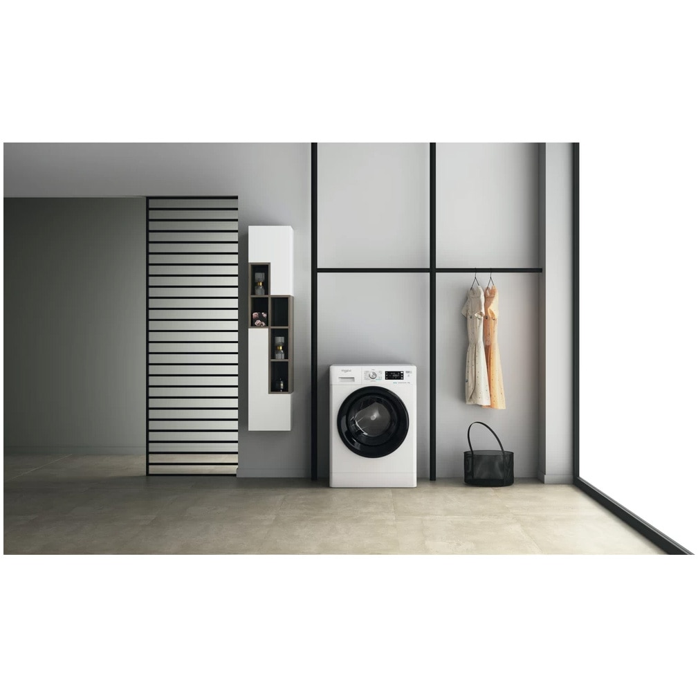 Masina de spalat rufe Whirlpool FreshCare+ FFB 8458 BV EE, 8 kg, 1400 rpm, Clasa B, Steam Refresh, Tehnologia al-6lea Simt, Motor Inverter, Alb/Negru