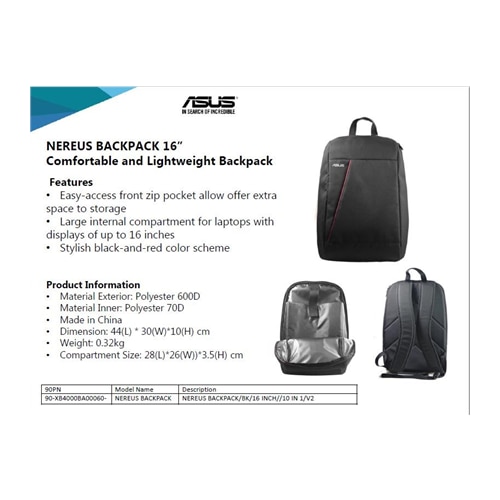 Rucsac pentru laptop, NEREUS, negru, pentru dimensiuni de pana la 16 inch