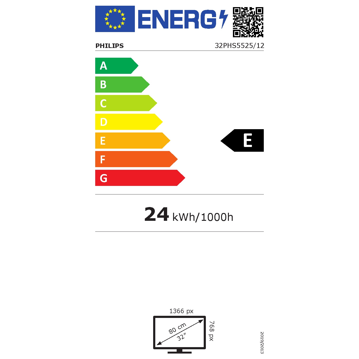 Televizor Philips LED 32PHS5525, 80 cm, HD, Clasa E