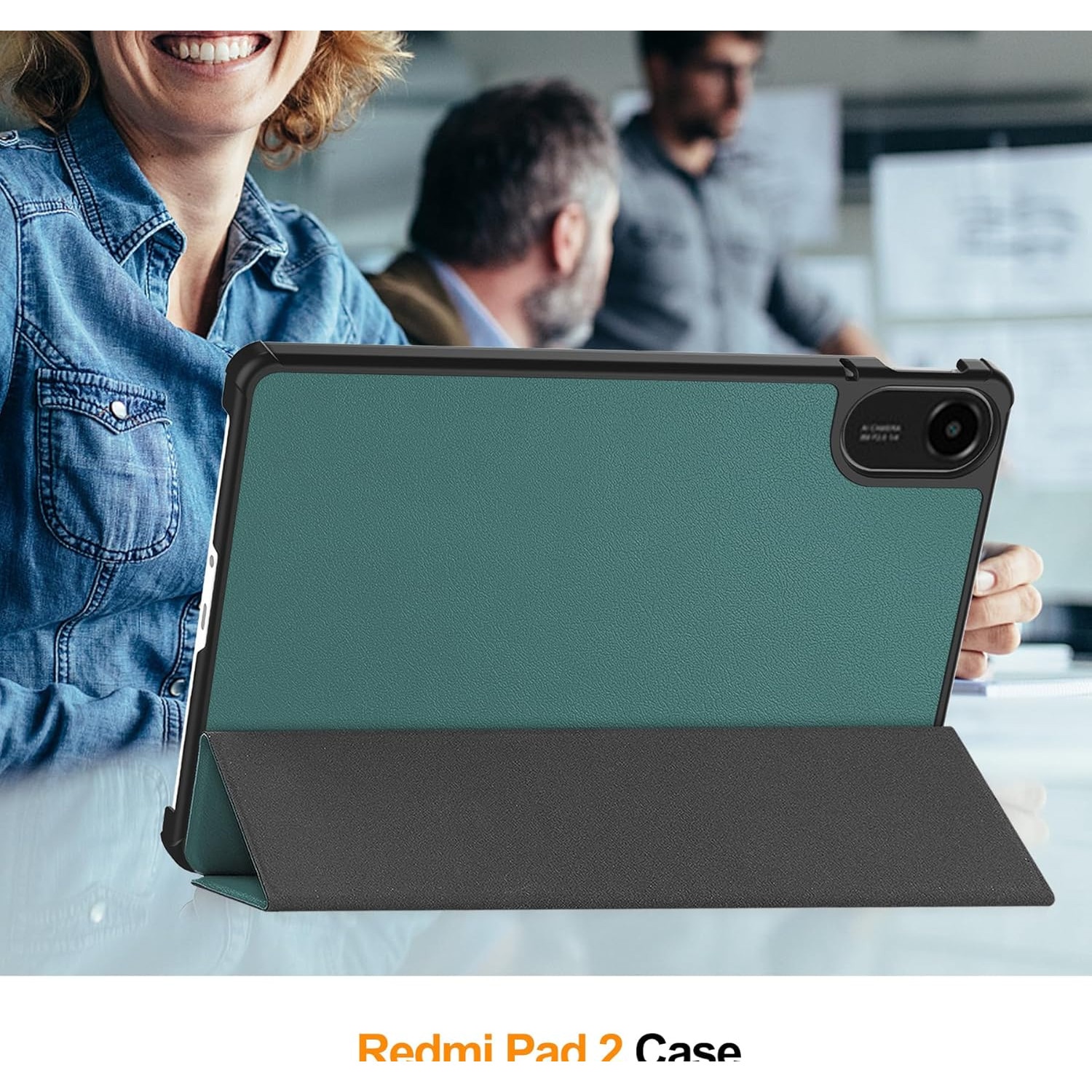 Husa Sigloo pentru tableta Xiaomi Redmi Pad 2 – Slim, Tri-Fold Magnetic, Piele Ecologica, Antisoc, Stand Reglabil, – Verde