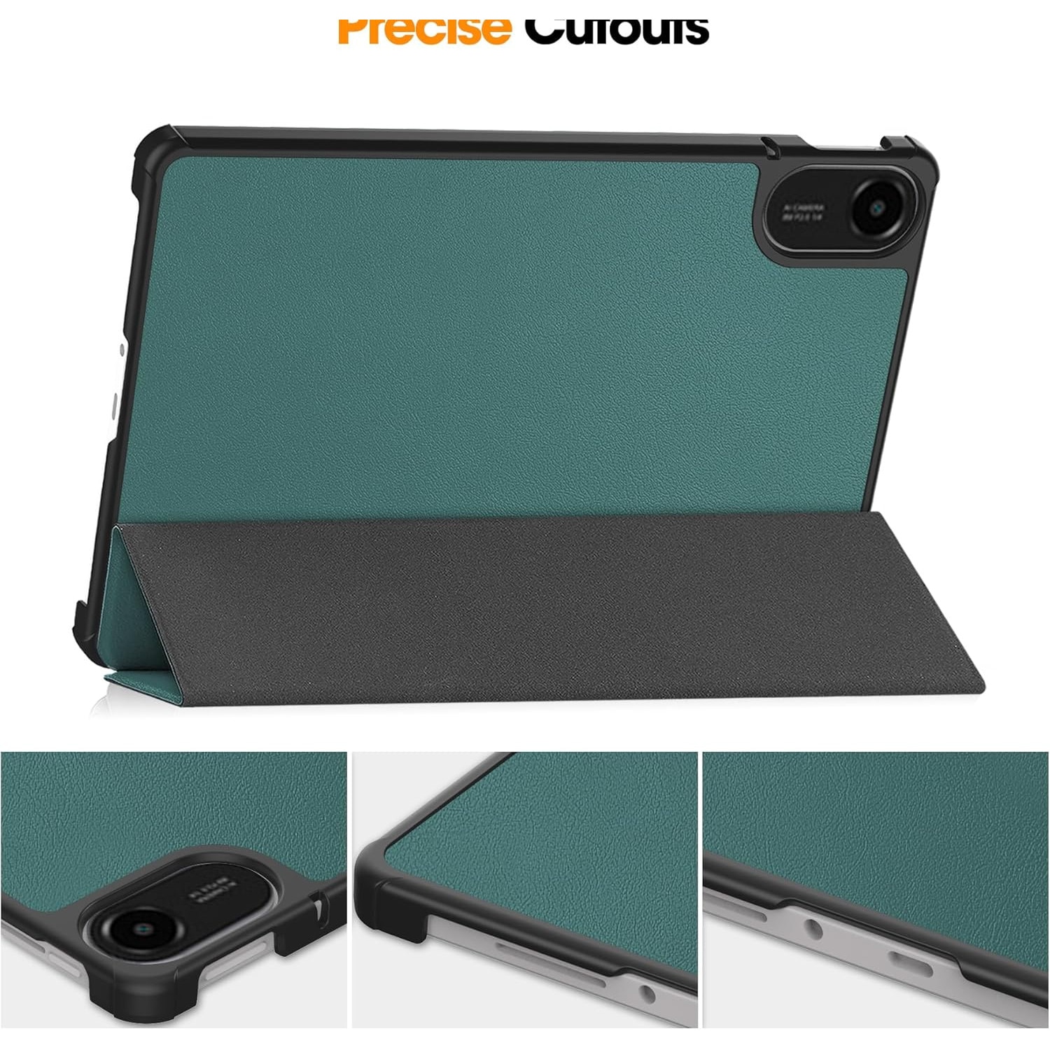 Husa Sigloo pentru tableta Xiaomi Redmi Pad 2 – Slim, Tri-Fold Magnetic, Piele Ecologica, Antisoc, Stand Reglabil, – Verde