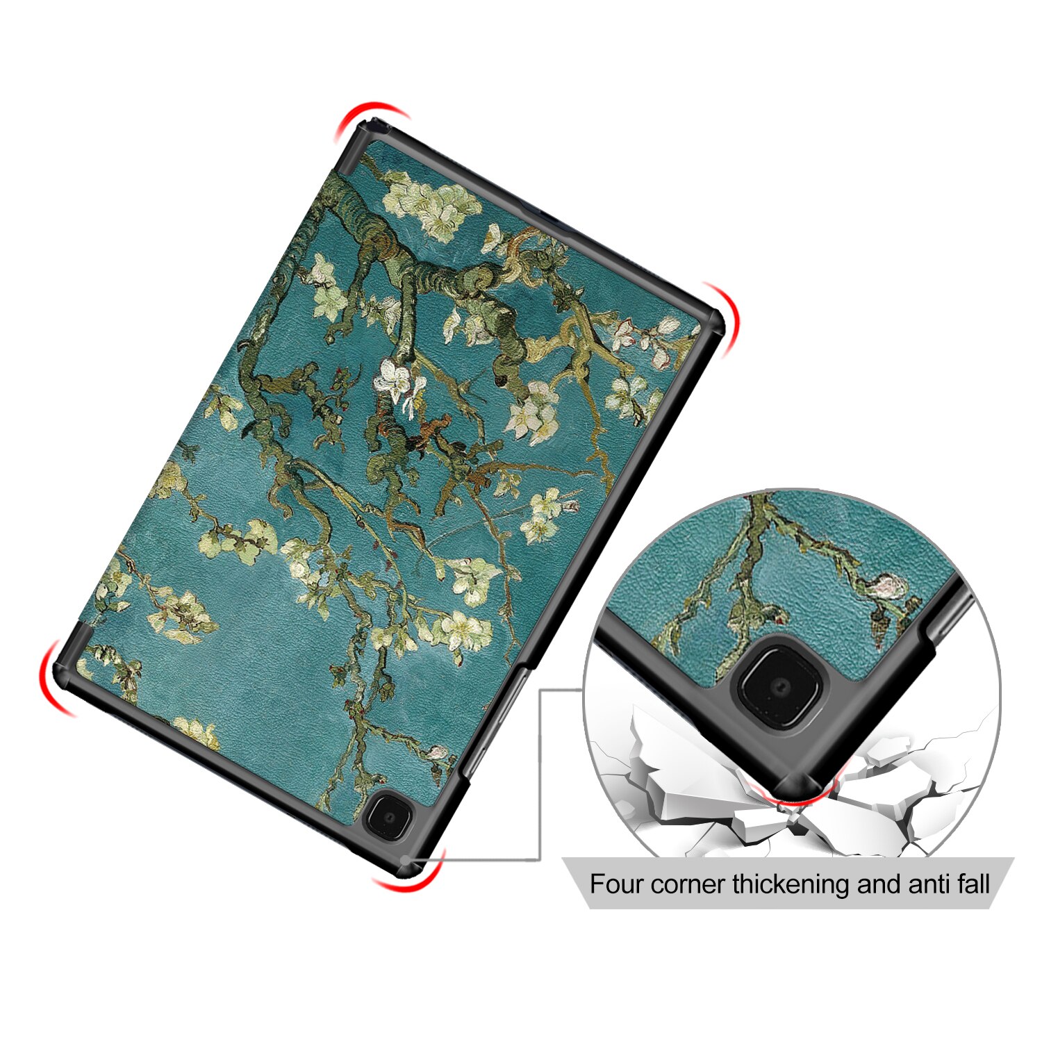 Husa de protectie premium Natty Pell, compatibila cu Samsung Galaxy Tab A7 2020 (SM-T500/SM-T505/SM-T507) - Floral
