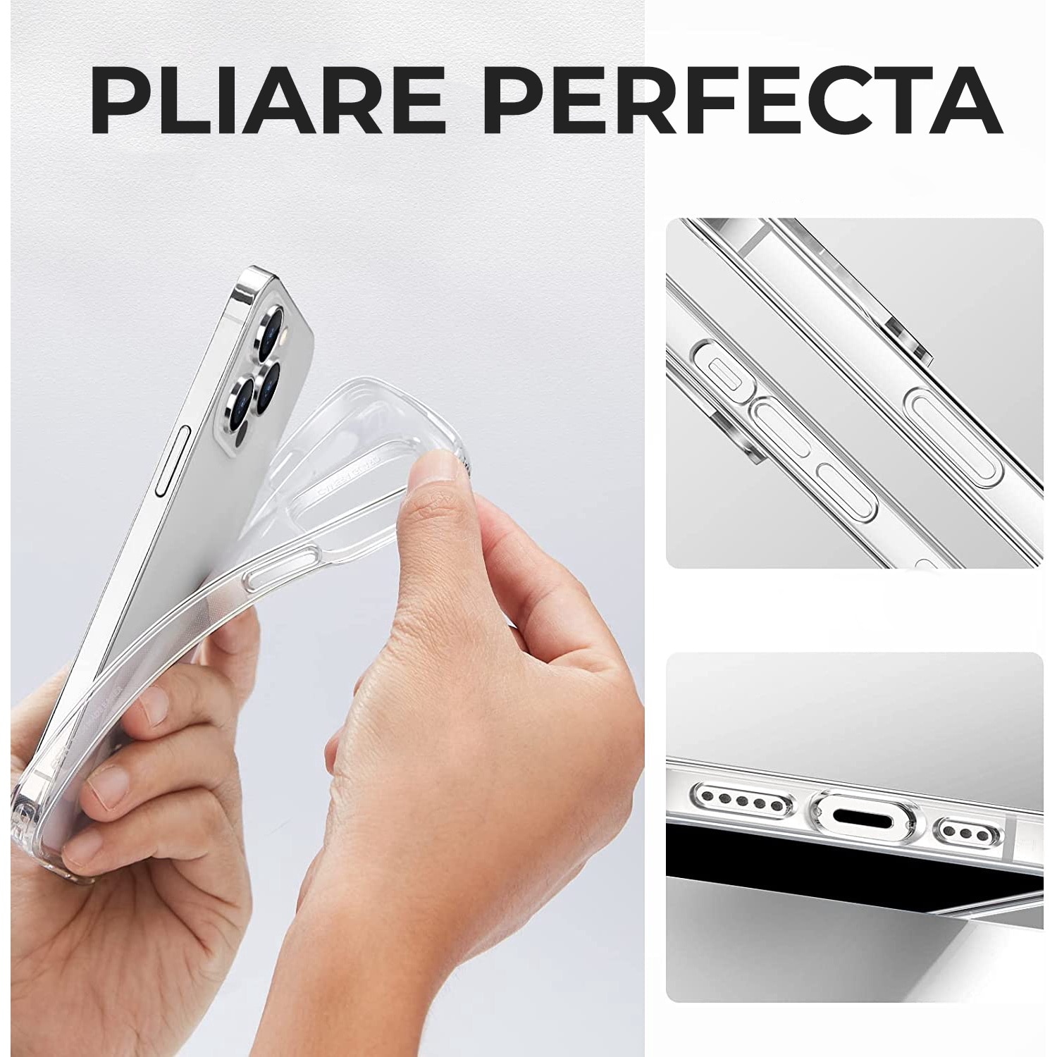 Husa Daden® Transparent Clear pentru iPhone 14 Pro Max, Anti ingalbenire, Antisoc, Transparenta