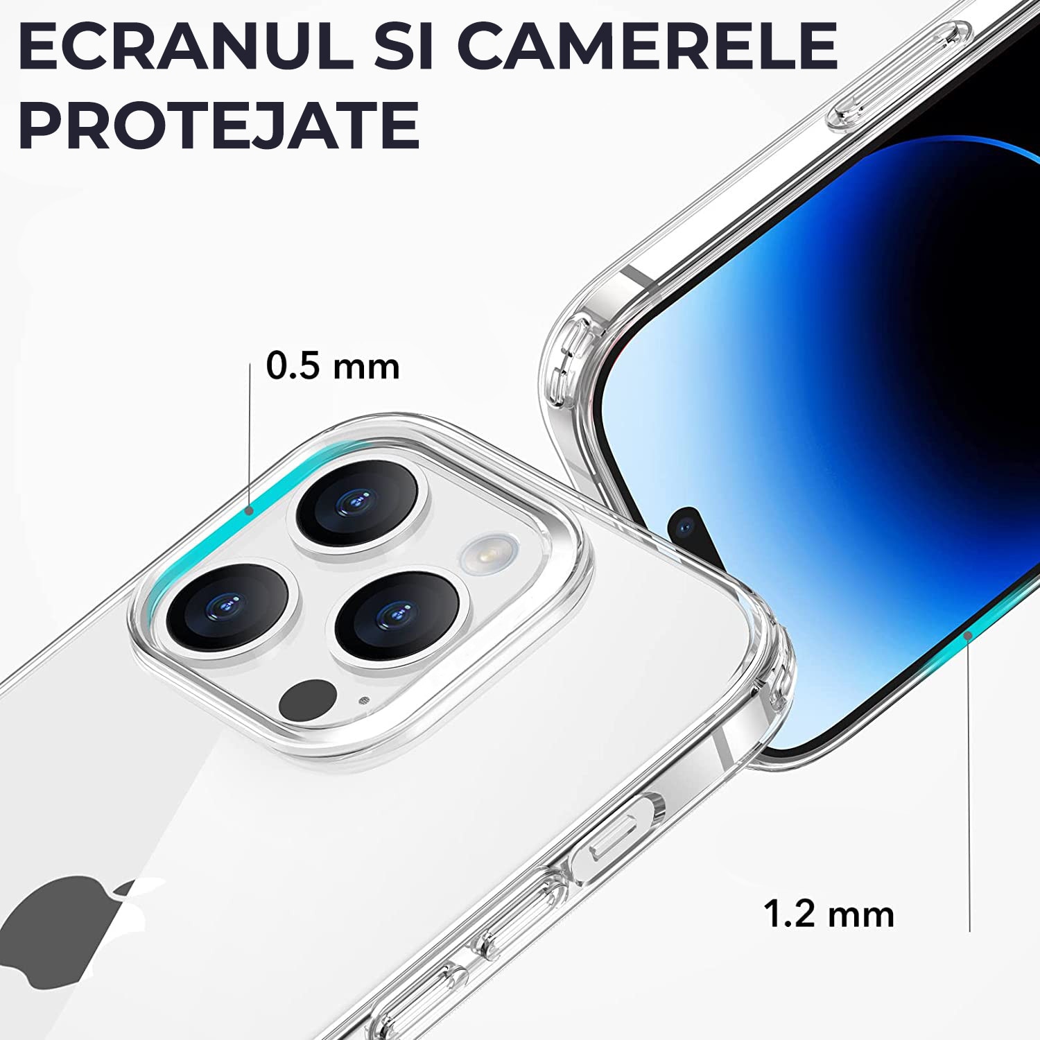 Husa Daden® Transparent Clear pentru iPhone 14 Pro Max, Anti ingalbenire, Antisoc, Transparenta