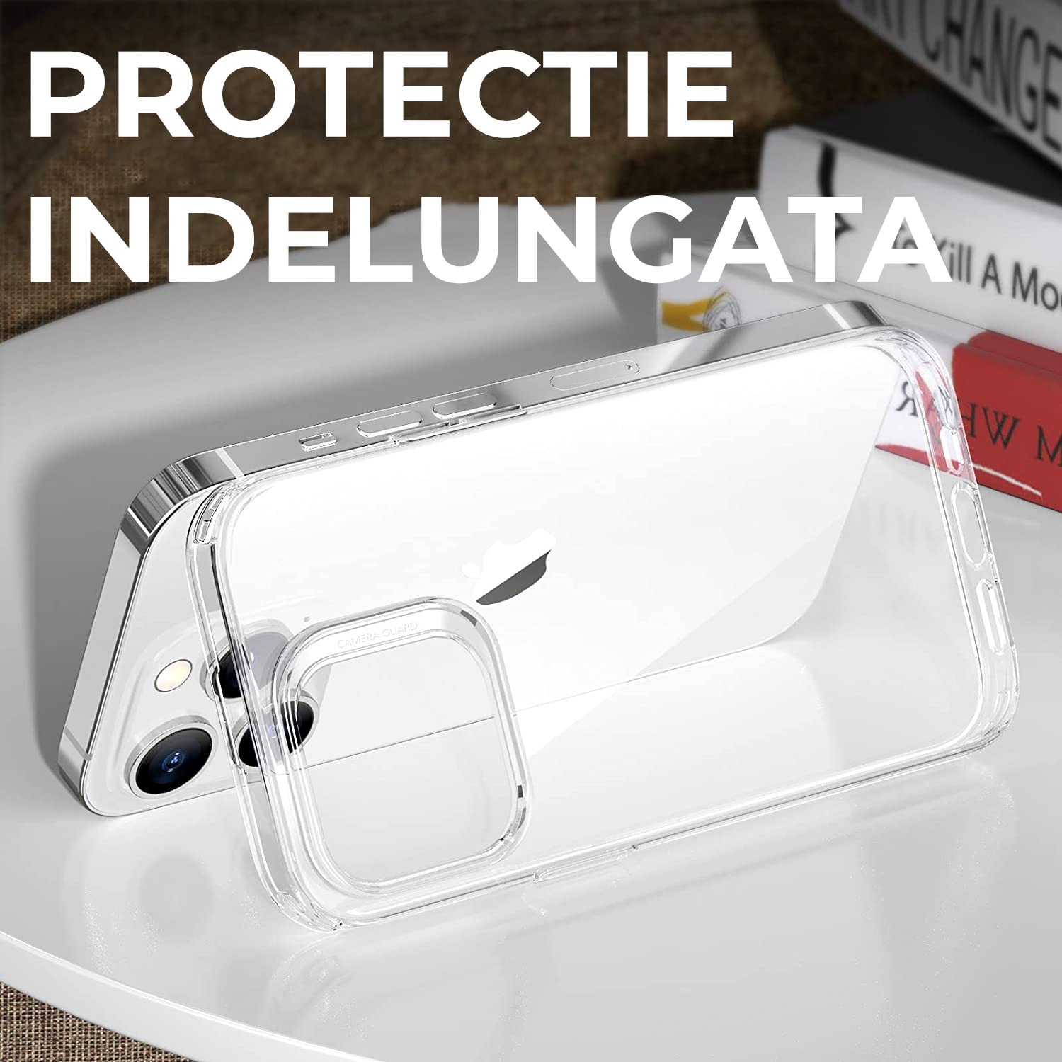 Husa Daden® Transparent Clear pentru iPhone 14 Pro Max, Anti ingalbenire, Antisoc, Transparenta