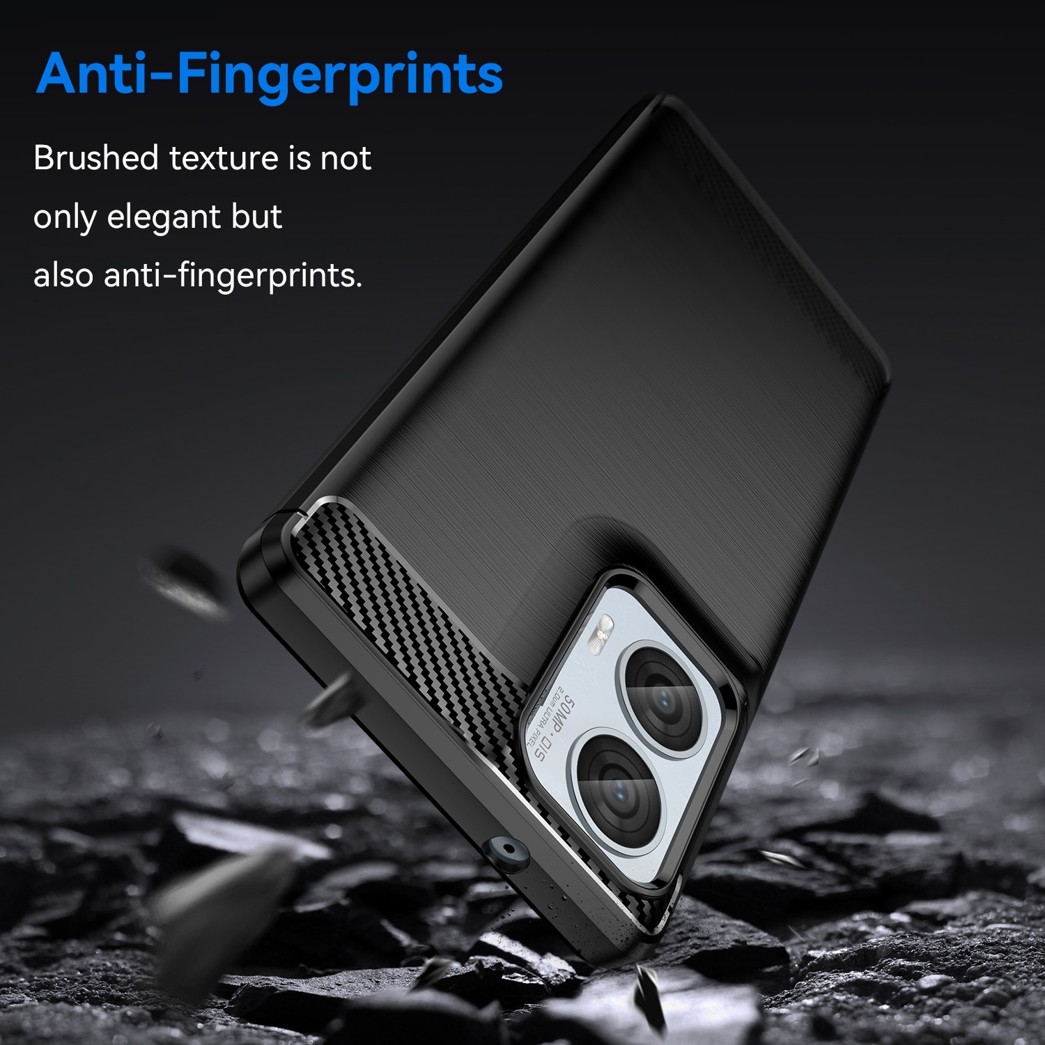 Husa telefon, pentru Motorola Edge 50 Fusion De inalta calitate subtire si usoara periata confortabila TPU Soft Feel, Carbon Fiber Negru