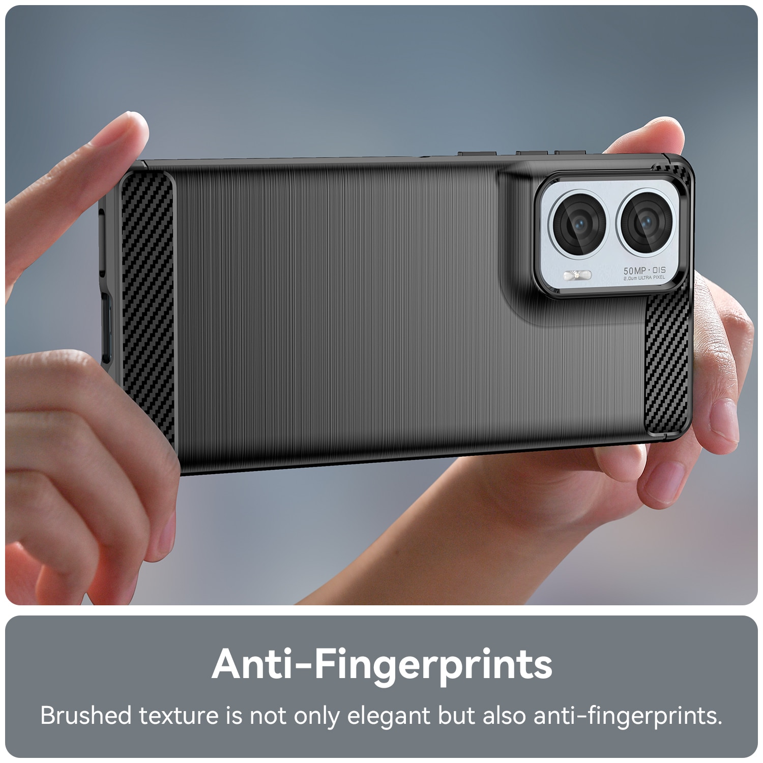 Husa telefon, pentru Motorola Edge 50 Fusion De inalta calitate subtire si usoara periata confortabila TPU Soft Feel, Carbon Fiber Negru