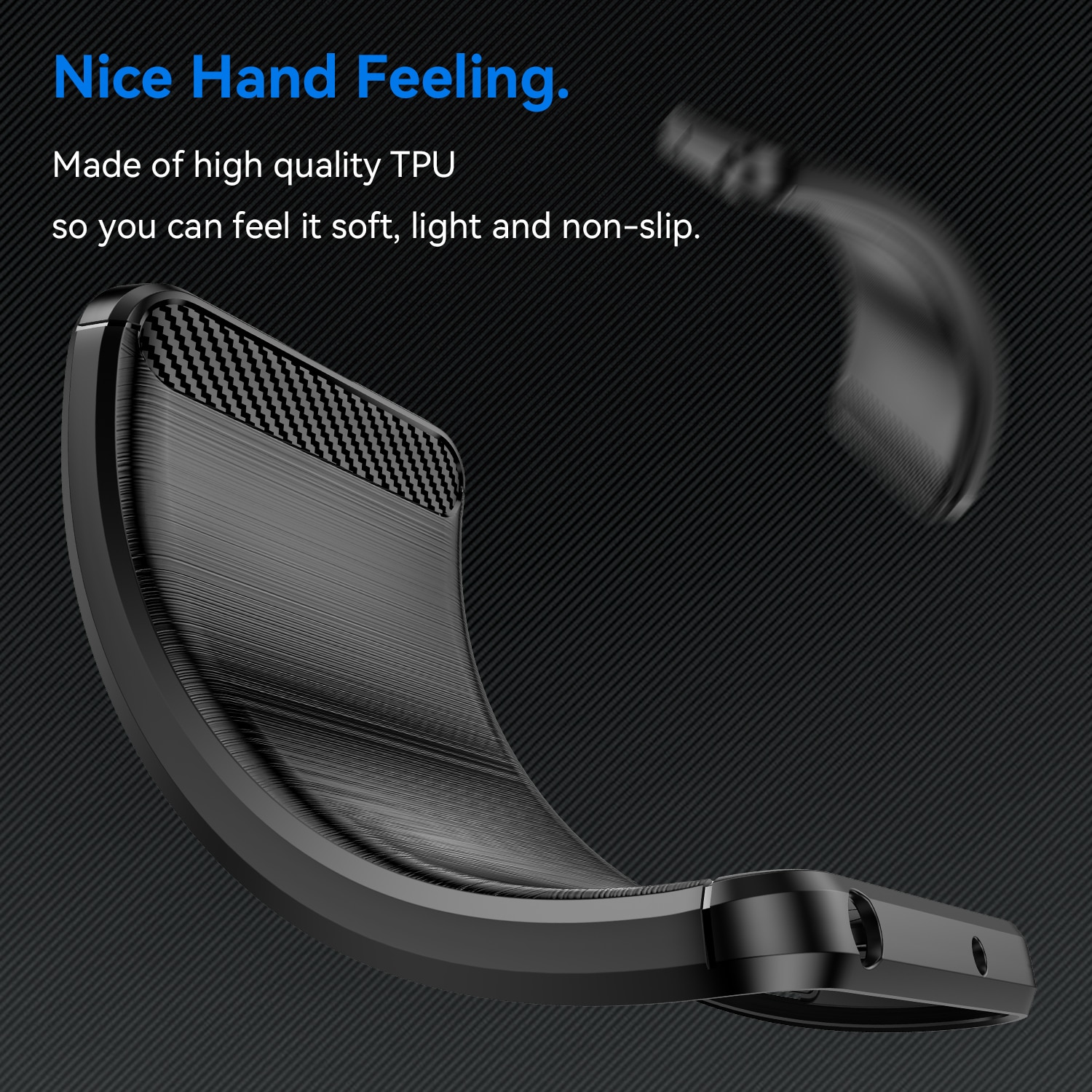 Husa telefon, pentru Motorola Edge 50 Fusion De inalta calitate subtire si usoara periata confortabila TPU Soft Feel, Carbon Fiber Negru