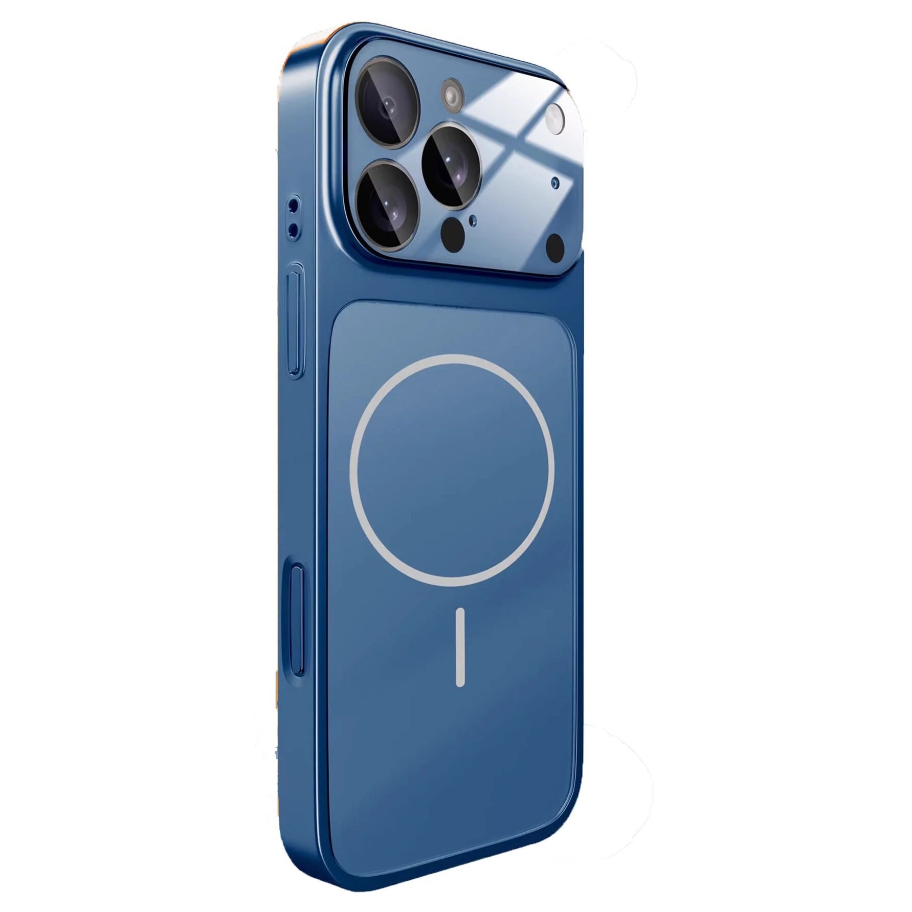 Husa pentru iPhone 17 Pro Max, GlassLook, compatibil cu MagSafe, Premium, Ultra Subtire, Albastru