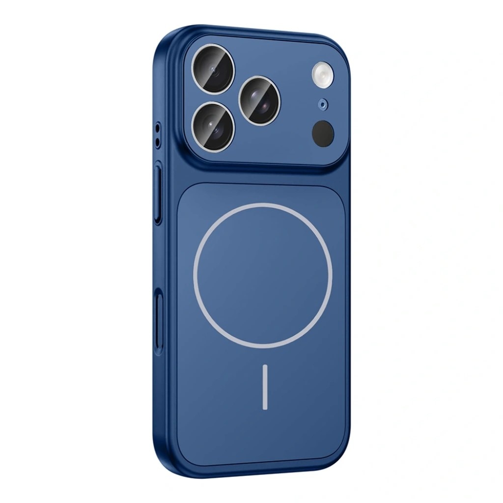 Husa pentru iPhone 17 Pro Max, GlassLook, compatibil cu MagSafe, Premium, Ultra Subtire, Albastru