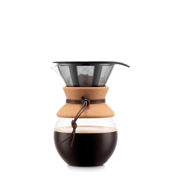Cafetiera, Bodum by AleXer, 42FEB232174, 1000 ml, 160x217x136 mm, Otel, Natur, saculet voiaj inclus