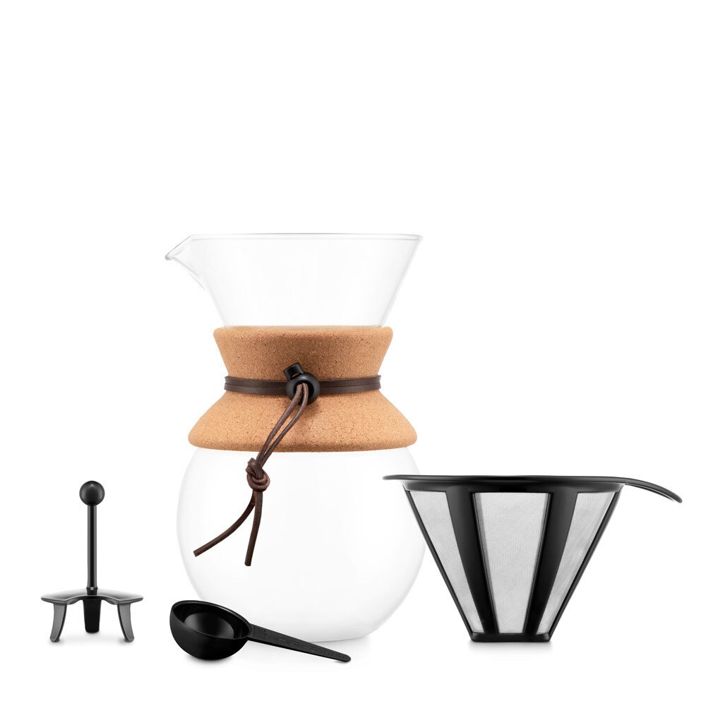 Cafetiera, Bodum by AleXer, 42FEB232174, 1000 ml, 160x217x136 mm, Otel, Natur, saculet voiaj inclus