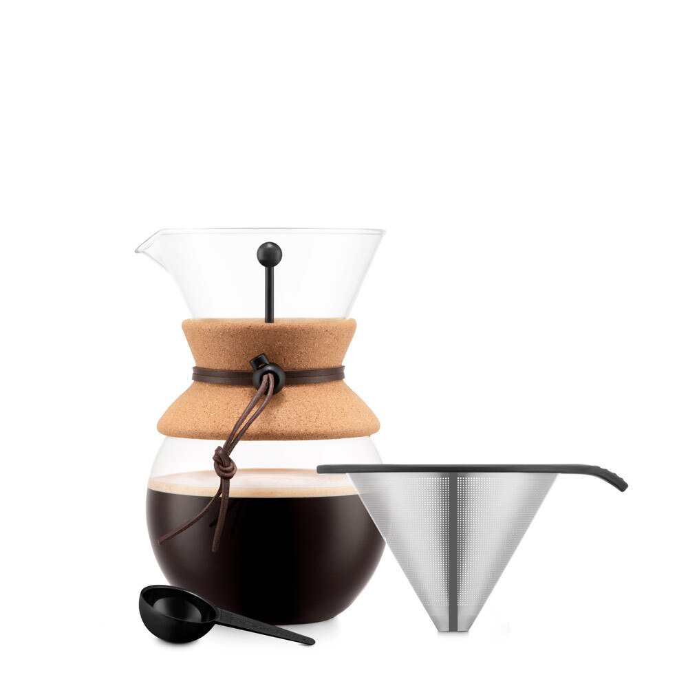 Cafetiera, Bodum by AleXer, 42FEB232174, 1000 ml, 160x217x136 mm, Otel, Natur, saculet voiaj inclus