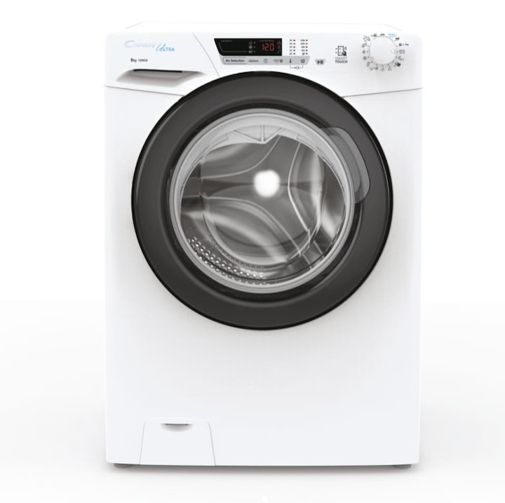 Masina de spalat rufe Candy HCU1282DWB4/1-S, clasa B, 1200 RPM, 8 kg, Kg Detector, Calcare usoara, Alba