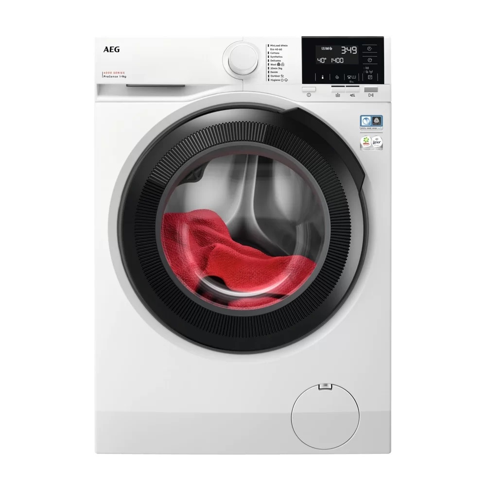Masina de spalat rufe frontala AEG LFR61M844BE, ProSense, 8 kg, 1400rpm, Clasa A, alb