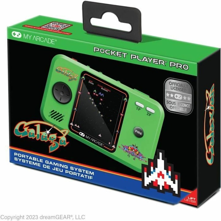 Consola portabila de jocuri My Arcade Pocket Player PRO, Galaga Retro Games, verde