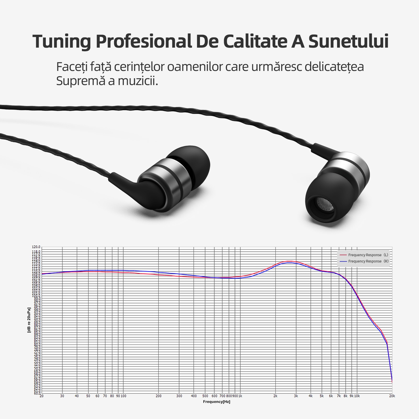 Casti cu fir SoundMAGIC E80C, in ear, microfon, izolare zgomot, culoare Black Gunmetal, lungime cablu 1.2m