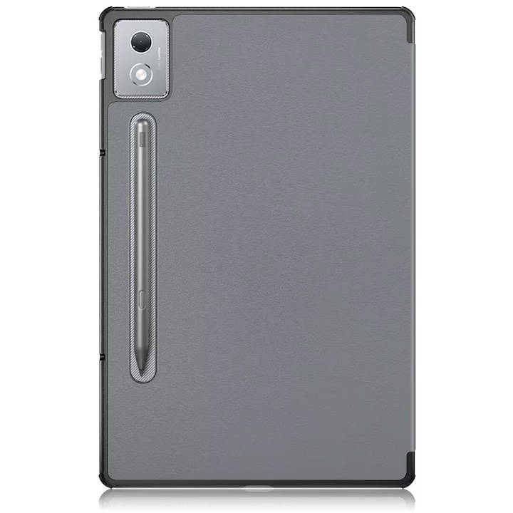 Husa DDOLI pentru Lenovo IDEA Tab PRO, 12.7 inch, gri, design trifold, piele PU