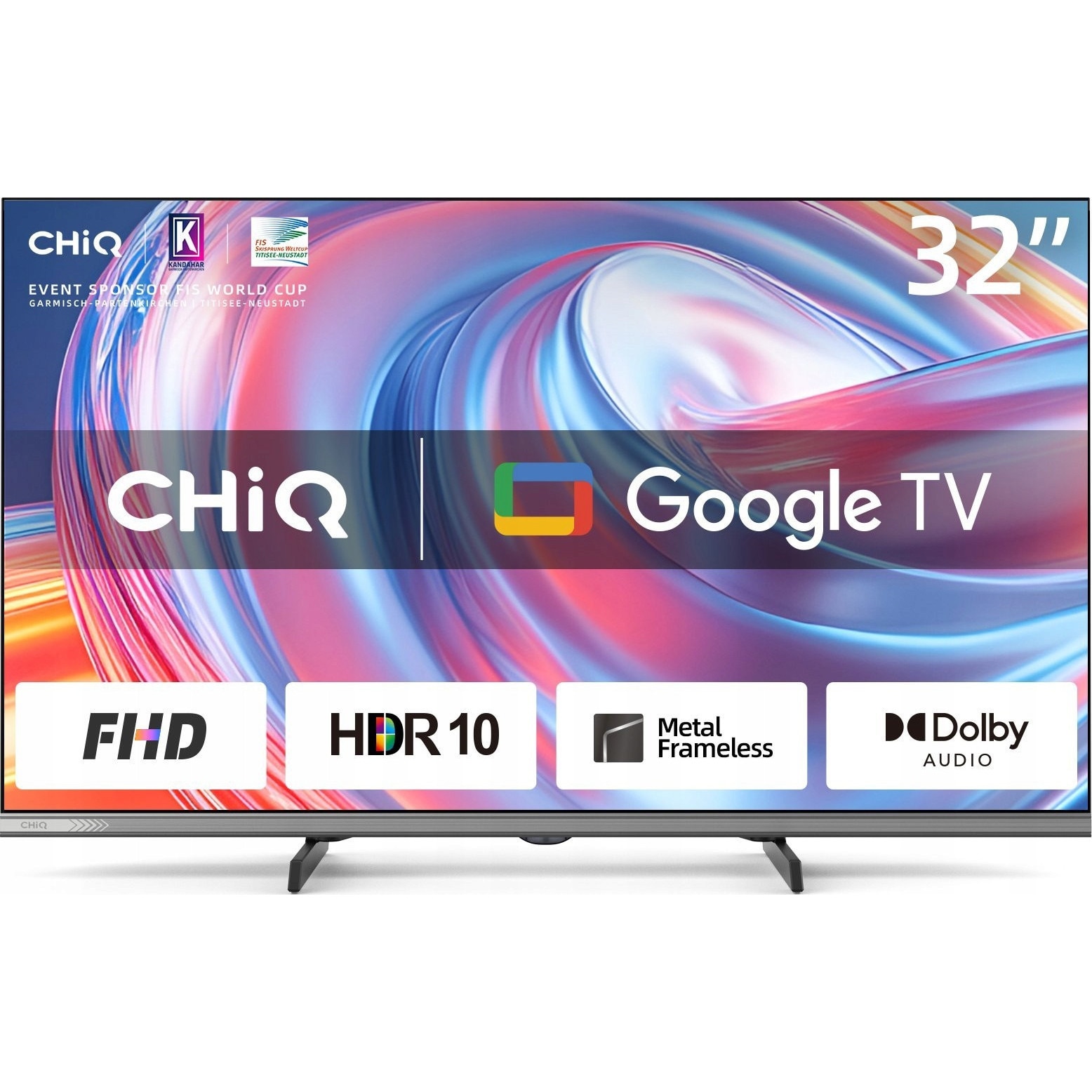 Televizor, CHiQ, LED, 32'', Full HD, Wi-Fi, HDR, 1920x1080, 3 HDMI, 1 USB, Negru