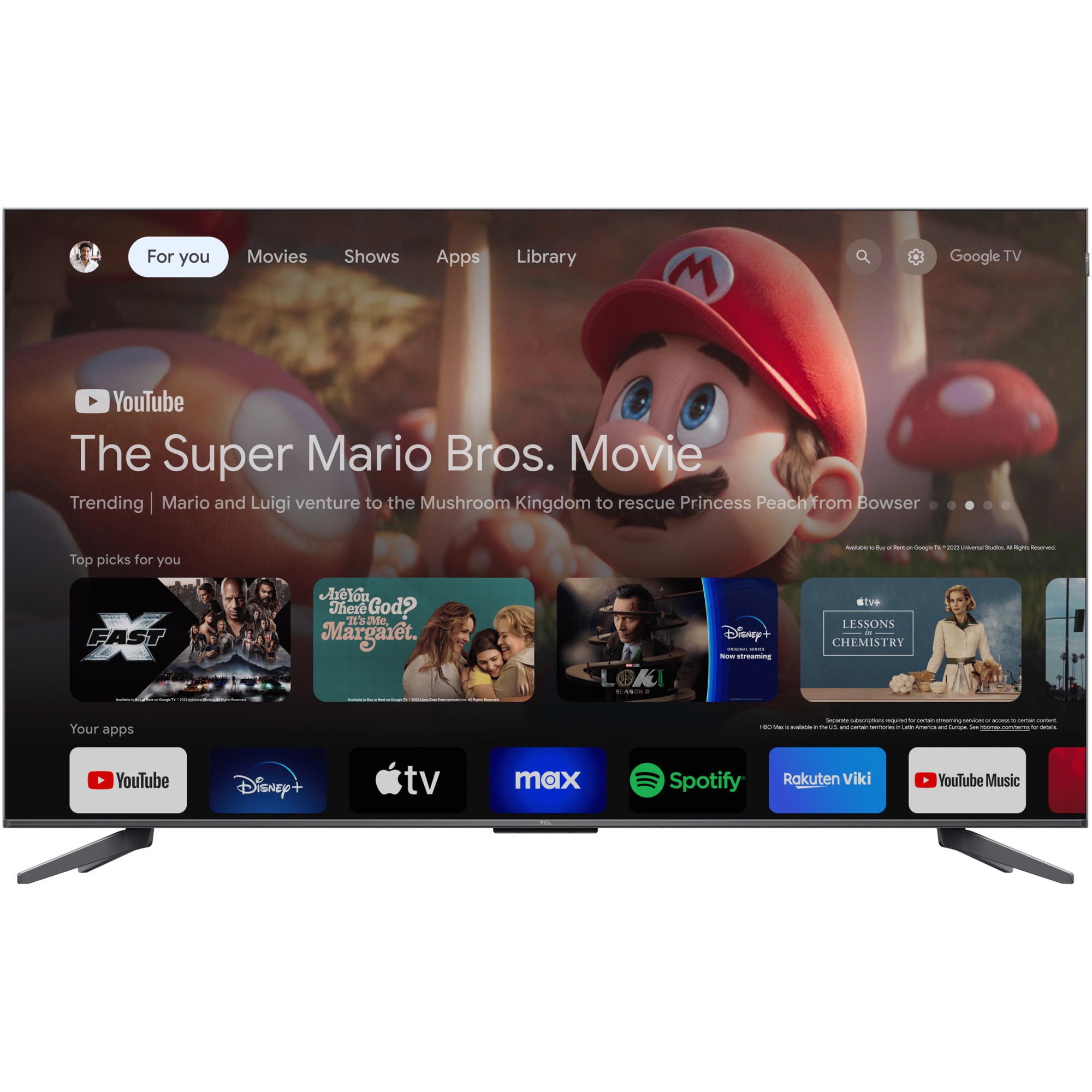 Televizor TCL QLED 55C655 Pro, 139 cm, Smart Gloogle TV, 4k Ultra HD, Clasa F (Model 2024)