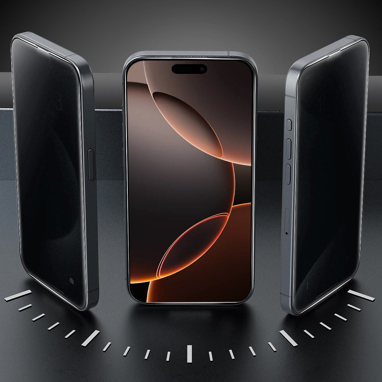 Folie de Protectie Privacy OG Purple compatibila iPhone 16 Plus/15 Plus, cu Kit de Aplicare Instanta si Functie Automata de Indepartare a Prafului, Ultra Claritate HD