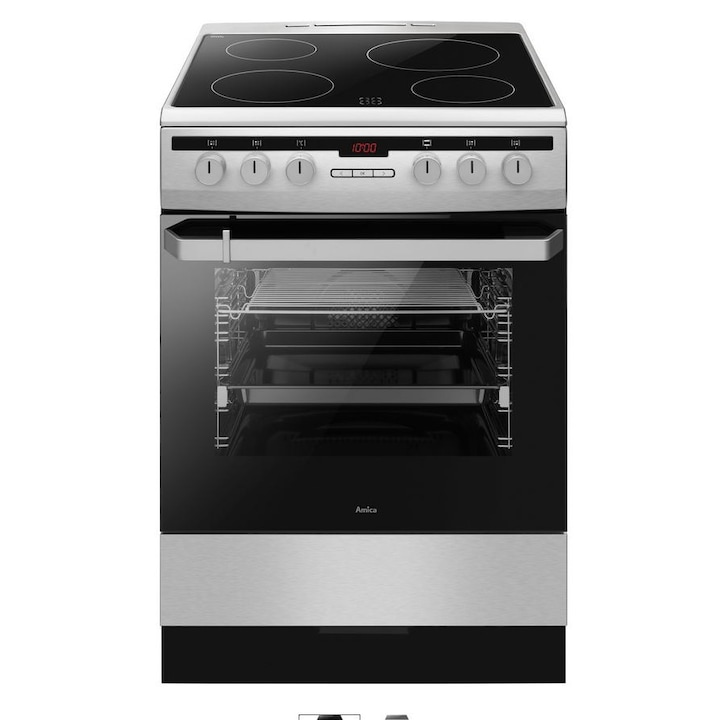 Aragaz Amica 6118IED3475HTaKDP, Plita Inductie, Cuptor Electric, 11 Functii, Grill, Clasa A