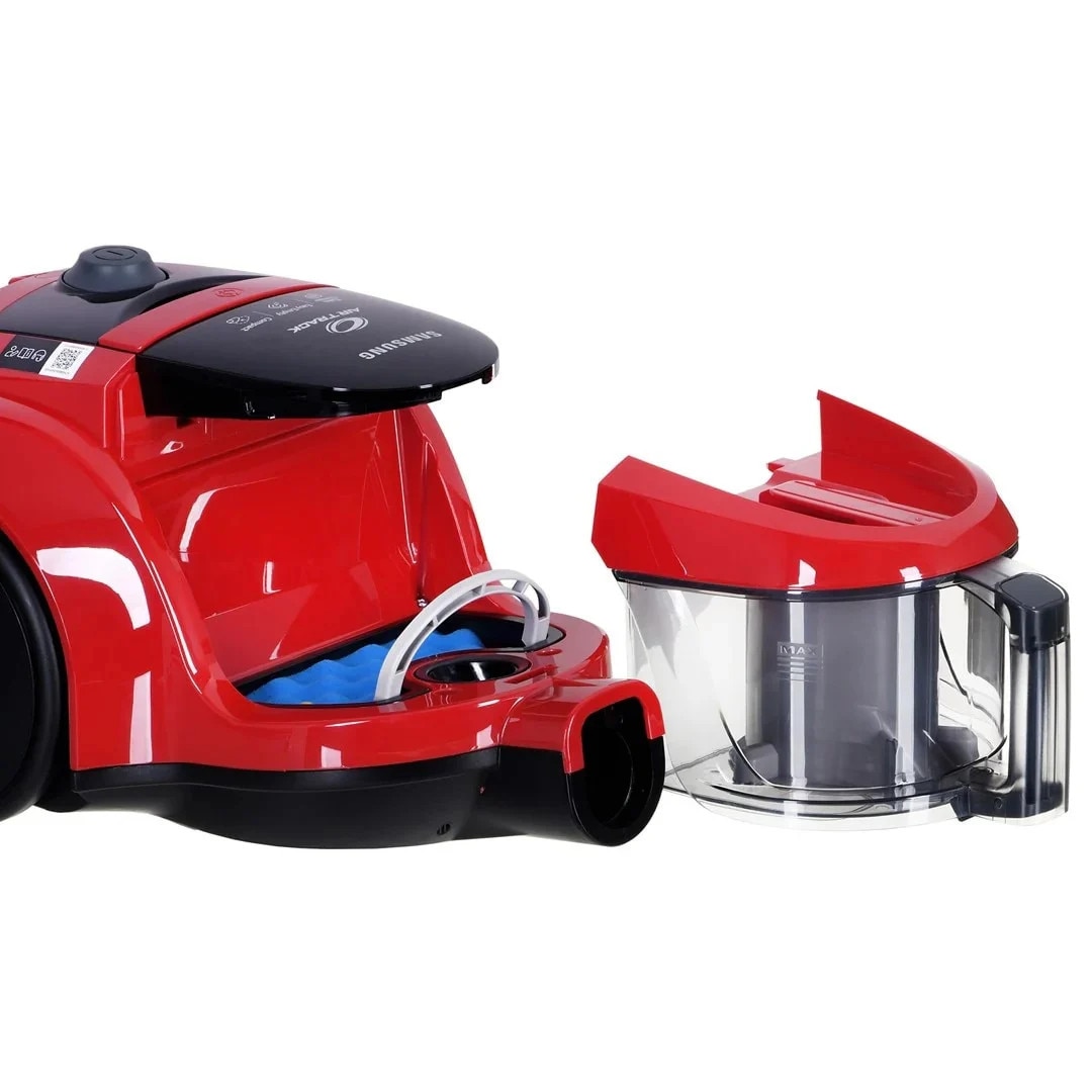 Aspirator fara sac Samsung VCC45W0S3R/XSB, 1.3 l, 750 W, Air Track, Tub telescopic, Rosu