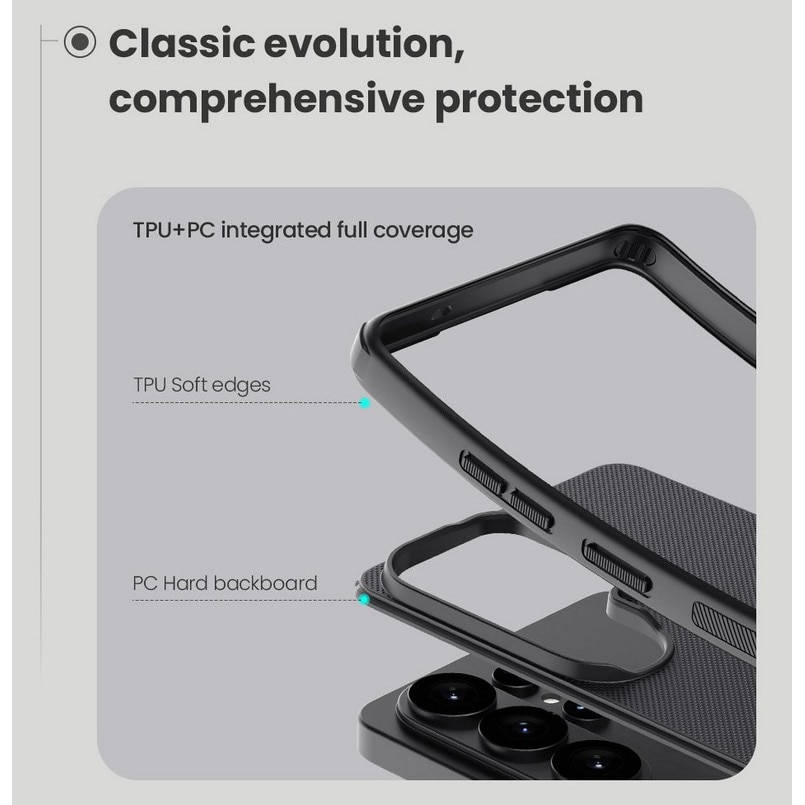 Husă telefon Samsung Galaxy S26 Ultra - Compatibilă cu Nillkin Super Frosted - carcasă din plastic negru