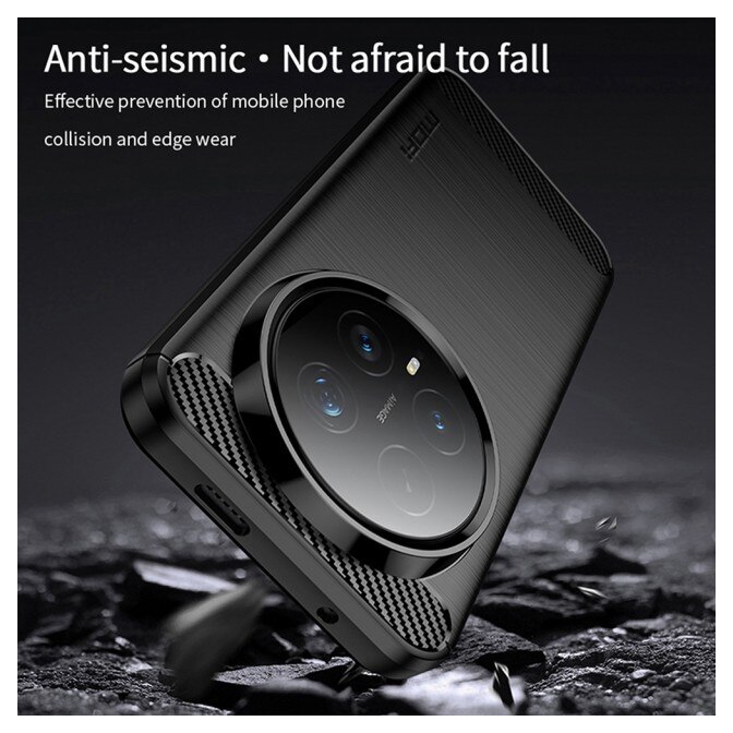 Husa Spate Upzz® Carbon Pro, Compatibila Cu Honor Magic8 PRO, Protectie Perfecta, Silicon, Black