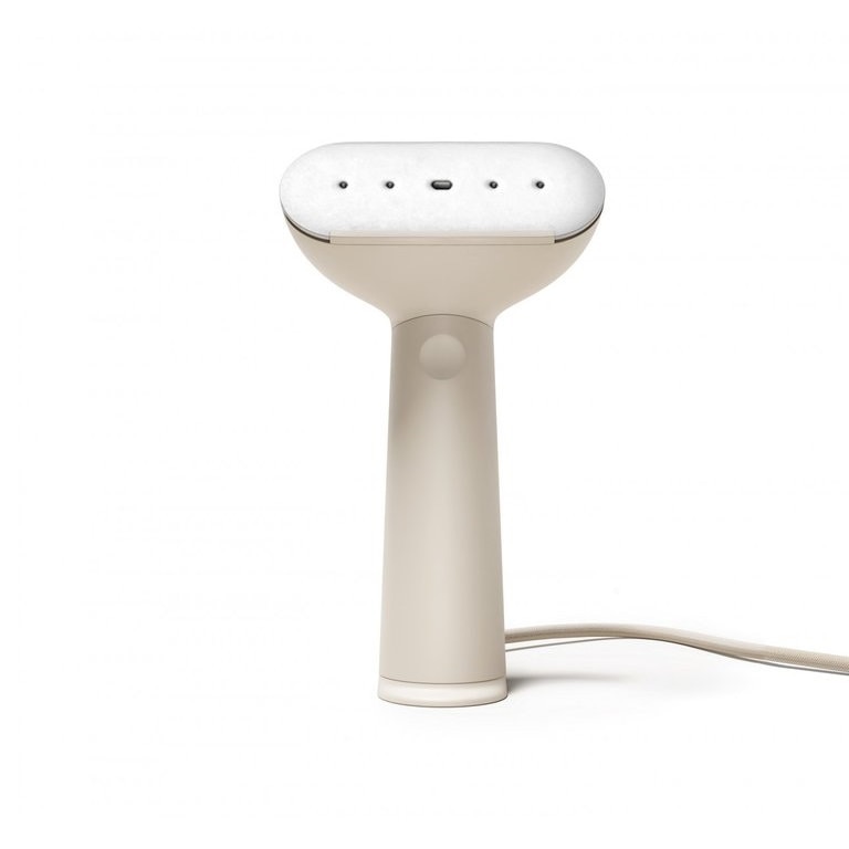 Aparat de calcat vertical cu aburi Steamery Stockholm, Cirrus No.3, calitate premium, functie anti-puff, ideal pentru calatorii, oprire automata, 90 ml, crem