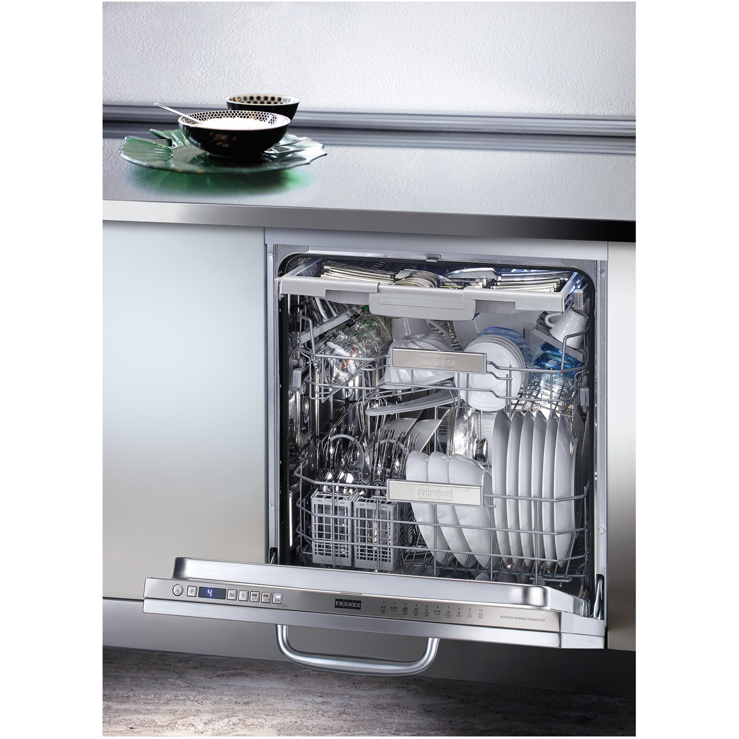 Masina de spalat vase incorporabila Franke FDW 614 D10P DOS LP C, 14 seturi, 10 programe, Clasa C, Display Digital, Filtru inox, Aqua Stop, 60 cm