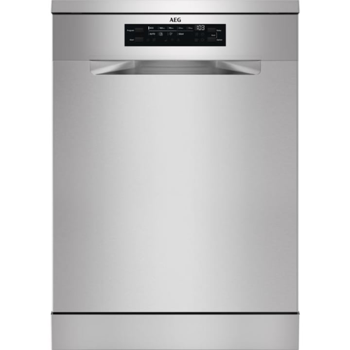 Masina de spalat vase AEG, 15 seturi, 9 programe, Clasa D, AirDry, Inox