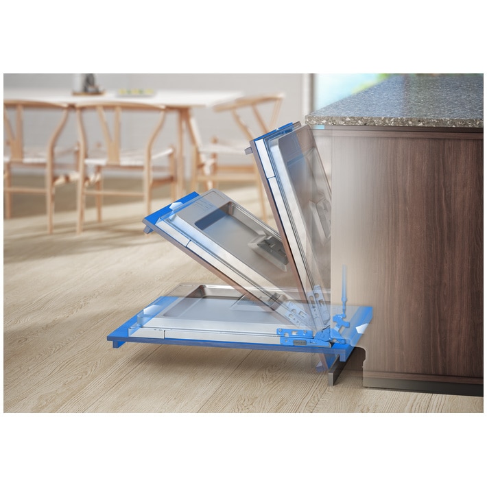 Masina de spalat vase incorporabila Electrolux KEMB9310L, 15 seturi, 8 programe, Clasa D, AirDry, QuickSelect, Usa slide, Motor inverter, Brat SatelliteClean, Afisaj digital, Indicator luminos pe podea, Start intarziat, 60 cm