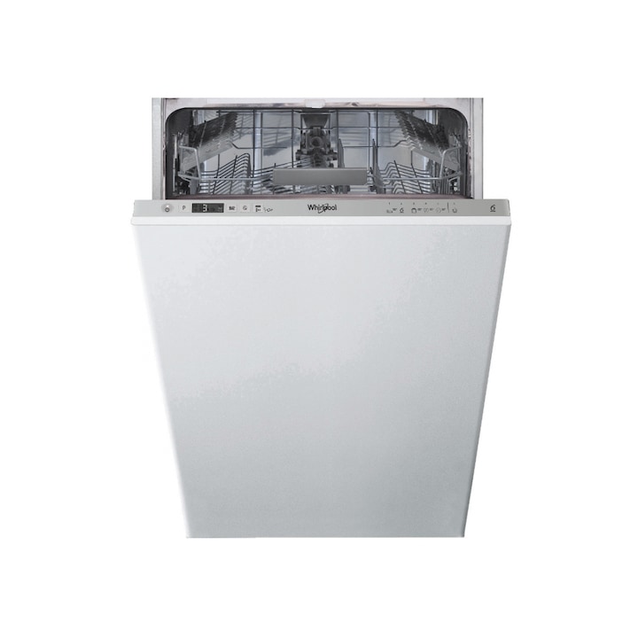 Masina De Spalat Vase Incorporabila Whirlpool WDISC317MAS, Clasa F, 45 Cm, 10 Seturi, 6 Programe, Argintiu